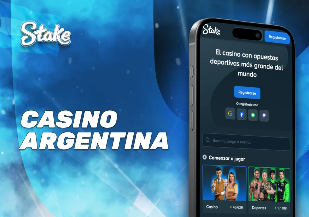 Plataforma de casino online Stake adaptada a jugadores de Argentina